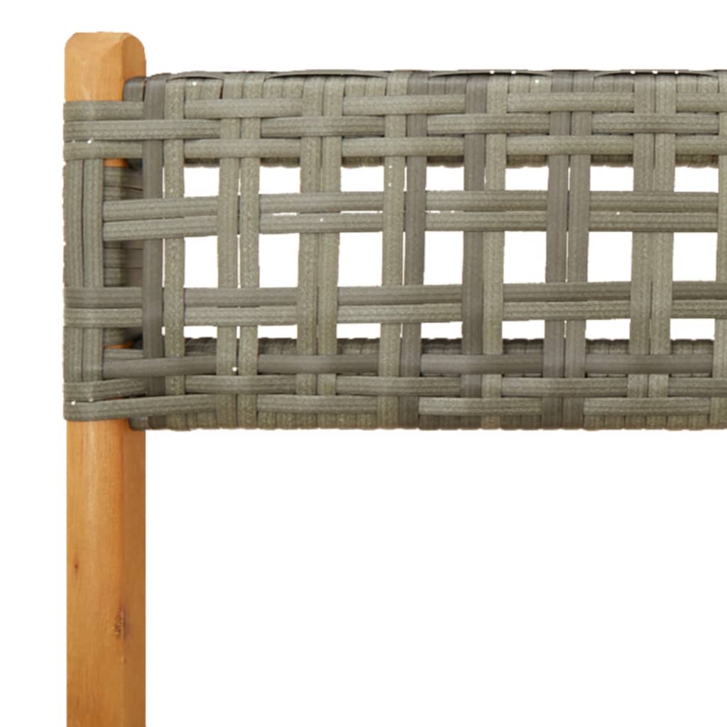 Grey Bistro Chairs Set of 2 - Solid Acacia Wood & Poly Rattan