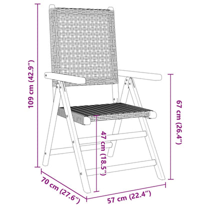 Black Acacia & Rattan Garden Chairs, 2 Pcs - Solid Wood Design