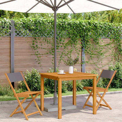 Anthracite Acacia Wood Bistro Chairs Set of 2 - Stylish & Durable