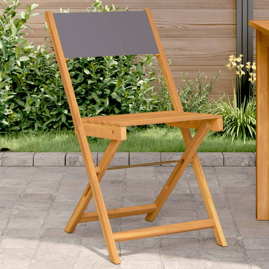 Anthracite Acacia Wood Bistro Chairs Set of 2 - Stylish & Durable