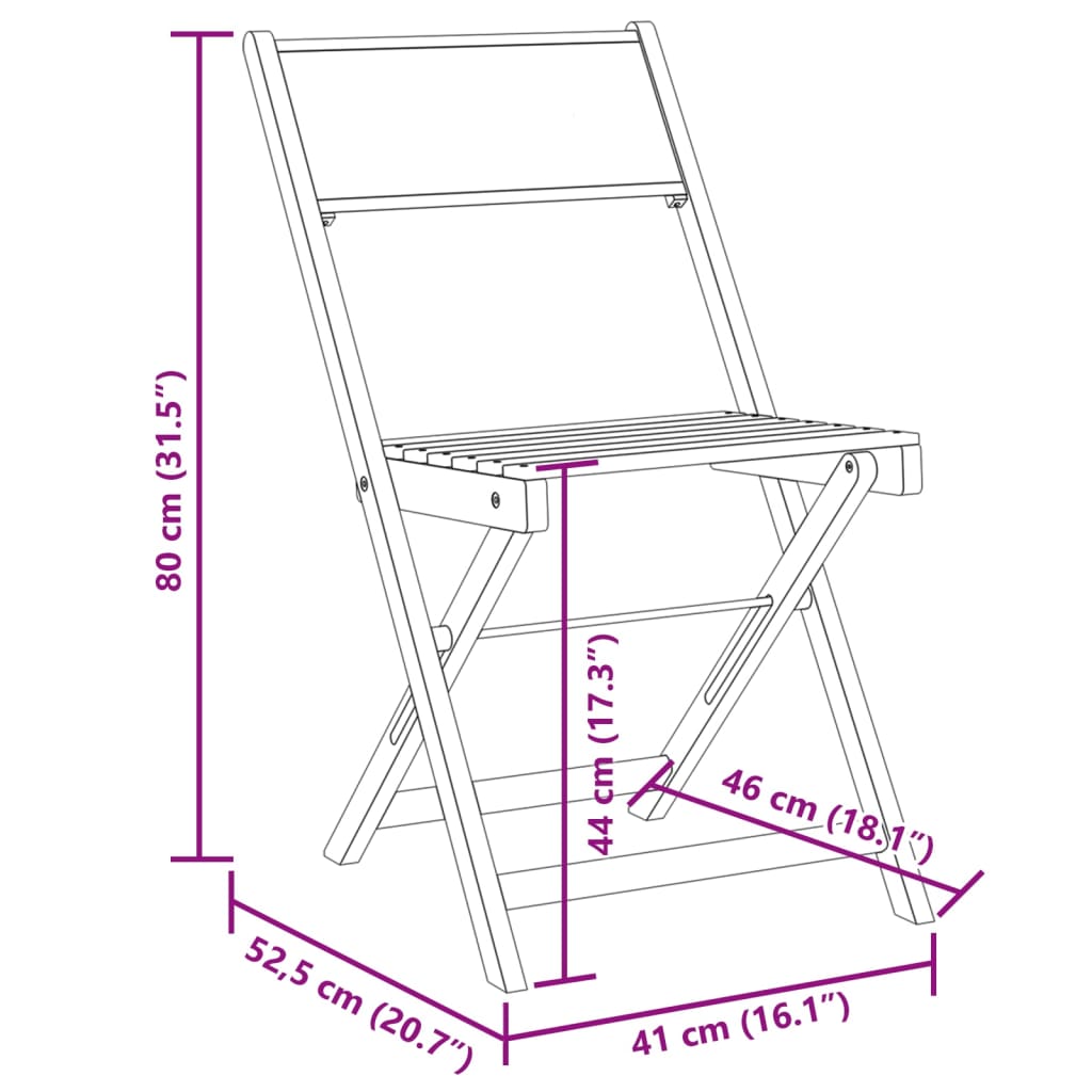 Elegant Pair of Blue & White Bistro Chairs - Solid Acacia Wood