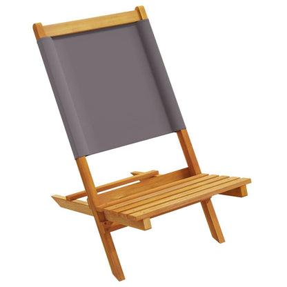 Anthracite Acacia Wood & Fabric Garden Chairs Set, 2 pcs
