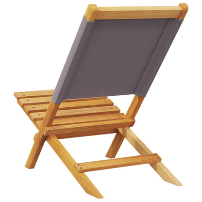 Anthracite Acacia Wood & Fabric Garden Chairs Set, 2 pcs