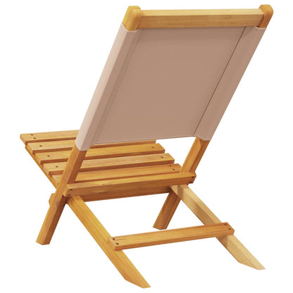 Taupe Acacia Wood Garden Chairs (2 pcs) with Fabric Seats