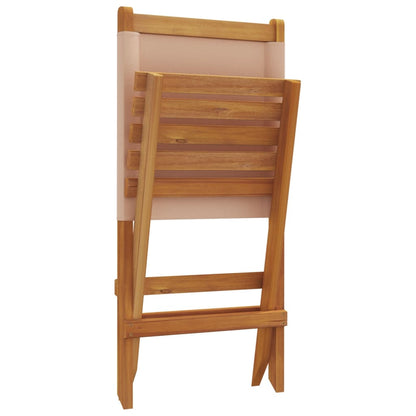 Taupe Acacia Wood Garden Chairs (2 pcs) with Fabric Seats