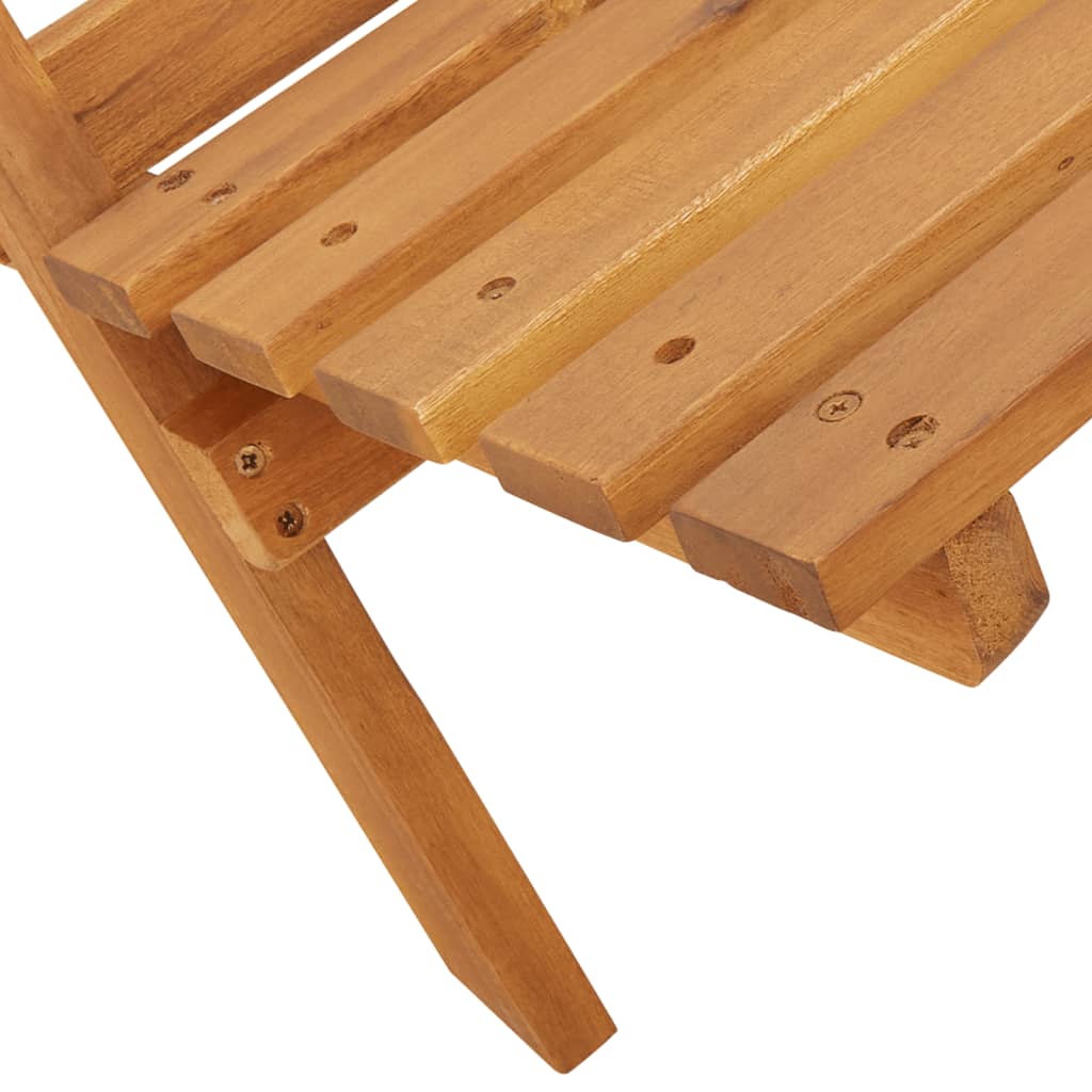 Beige Acacia Wood & Fabric Garden Chairs Set of 2