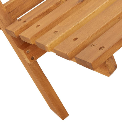 Beige Acacia Wood & Fabric Garden Chairs Set of 2