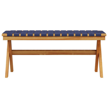 Dark Blue Acacia Wood & Fabric Garden Bench - Stylish & Durable