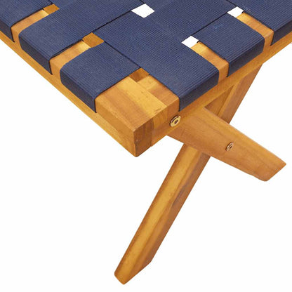 Dark Blue Acacia Wood & Fabric Garden Bench - Stylish & Durable
