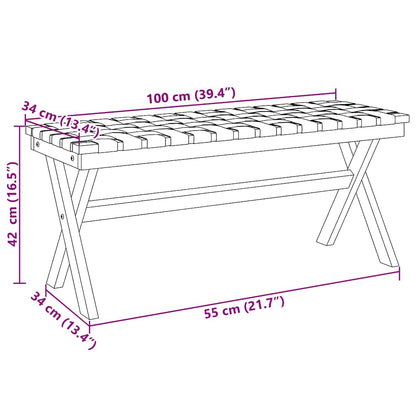 Dark Blue Acacia Wood & Fabric Garden Bench - Stylish & Durable