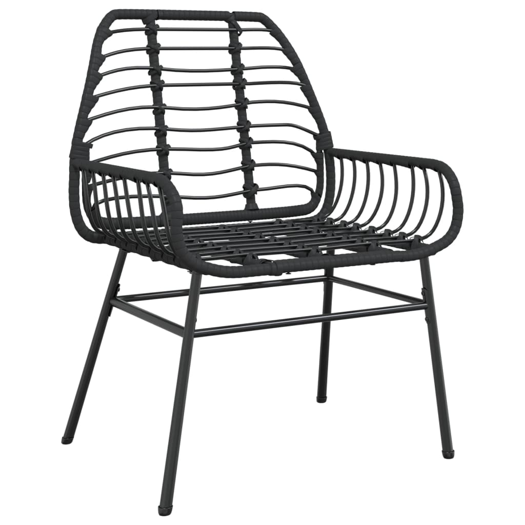 Black Poly Rattan Garden Chairs Set of 2 - Stylish & Durable
