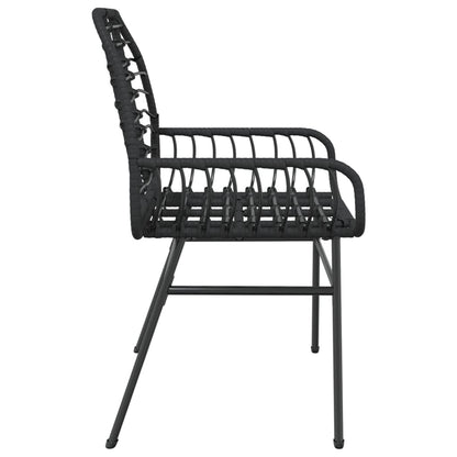Black Poly Rattan Garden Chairs Set of 2 - Stylish & Durable