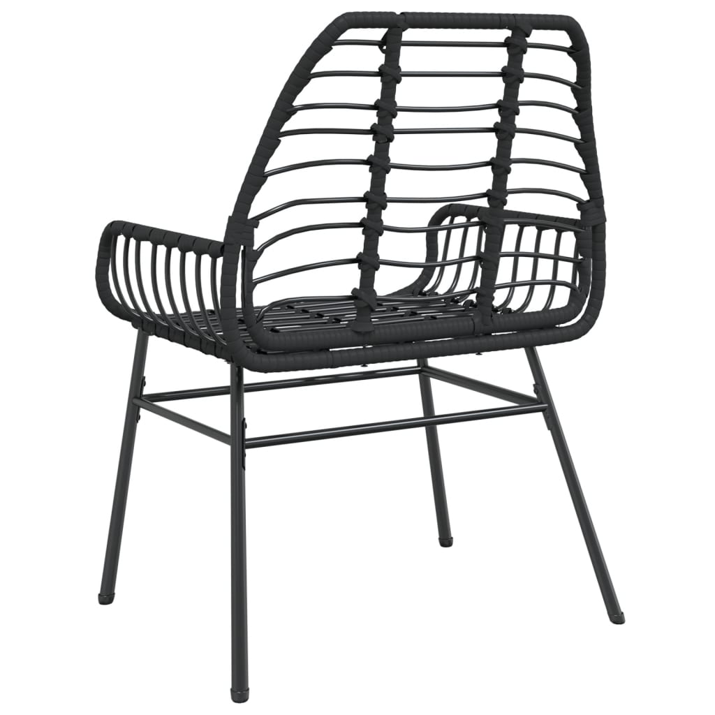 Black Poly Rattan Garden Chairs Set of 2 - Stylish & Durable