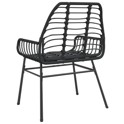 Black Poly Rattan Garden Chairs Set of 2 - Stylish & Durable