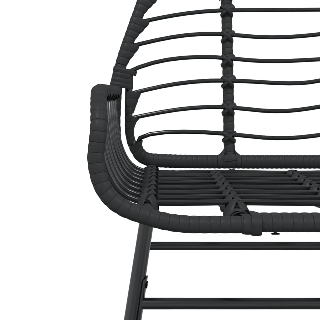 Black Poly Rattan Garden Chairs Set of 2 - Stylish & Durable