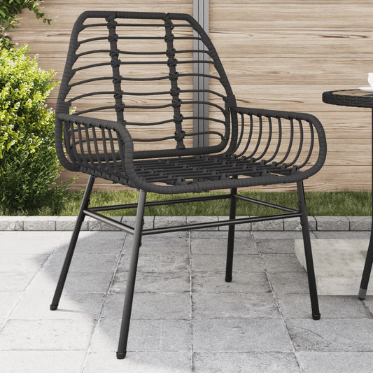 Black Poly Rattan Garden Chairs Set of 2 - Stylish & Durable