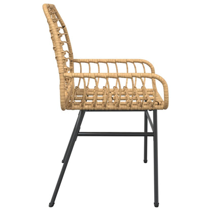 2-Piece Brown Poly Rattan Garden Chairs - Stylish & Durable