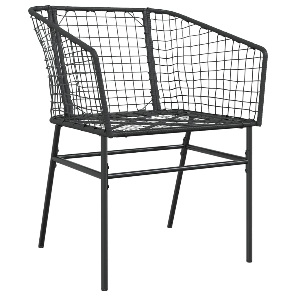 Black Poly Rattan Garden Chairs Set of 2 - Stylish & Durable