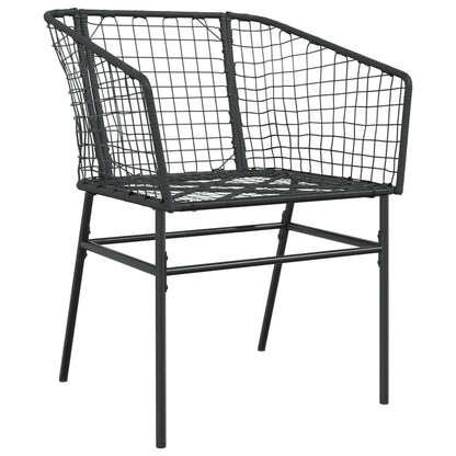 Black Poly Rattan Garden Chairs Set of 2 - Stylish & Durable