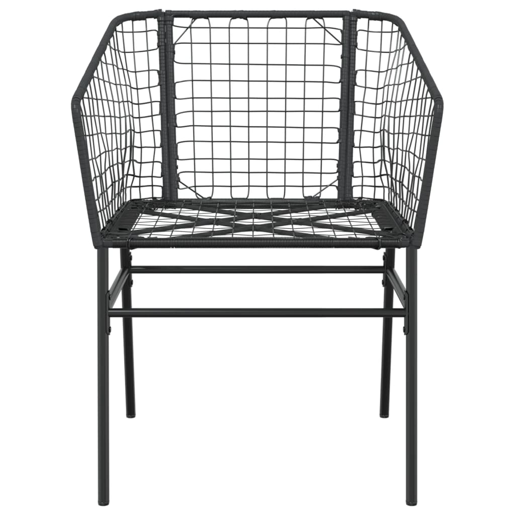 Black Poly Rattan Garden Chairs Set of 2 - Stylish & Durable