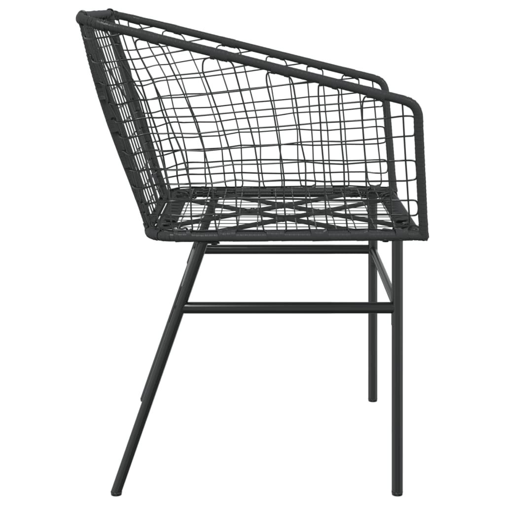 Black Poly Rattan Garden Chairs Set of 2 - Stylish & Durable