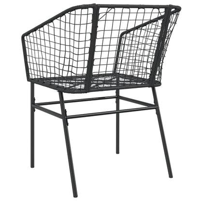 Black Poly Rattan Garden Chairs Set of 2 - Stylish & Durable