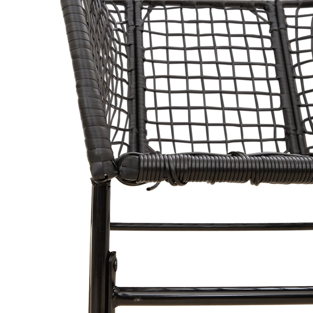 Black Poly Rattan Garden Chairs Set of 2 - Stylish & Durable