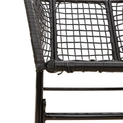 Black Poly Rattan Garden Chairs Set of 2 - Stylish & Durable