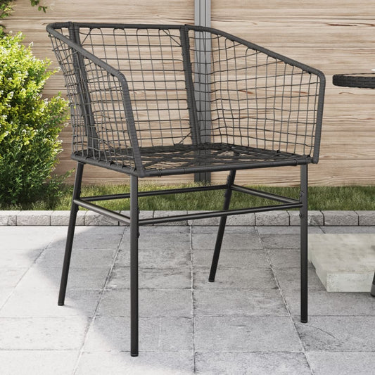Black Poly Rattan Garden Chairs Set of 2 - Stylish & Durable