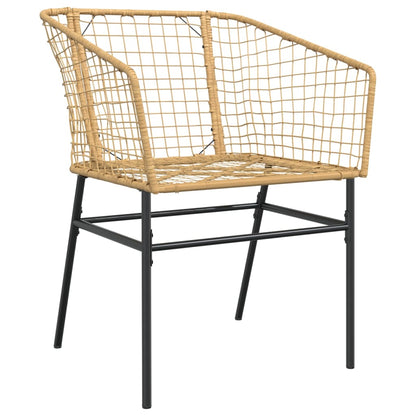 Stylish Brown Poly Rattan Garden Chairs - Set of 2