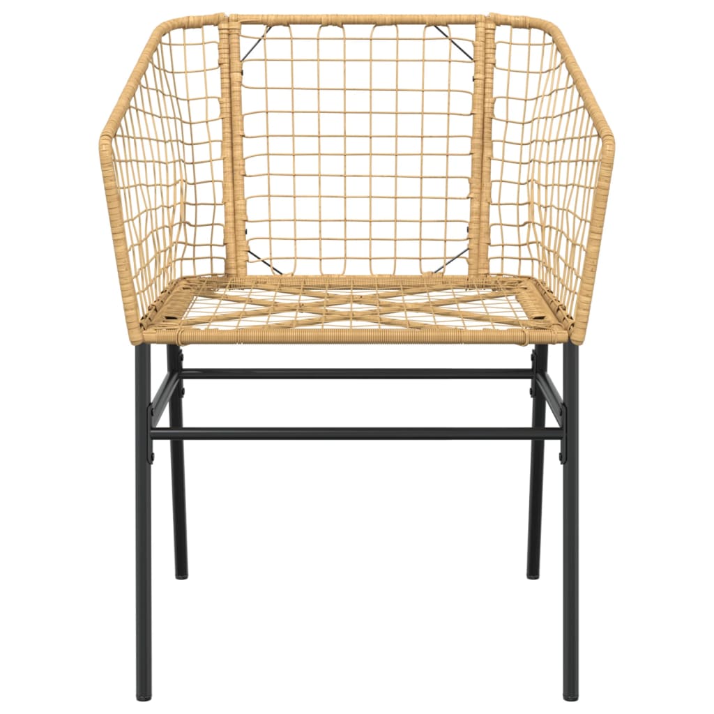 Stylish Brown Poly Rattan Garden Chairs - Set of 2