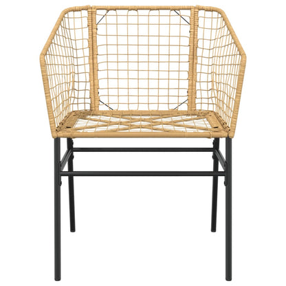 Stylish Brown Poly Rattan Garden Chairs - Set of 2