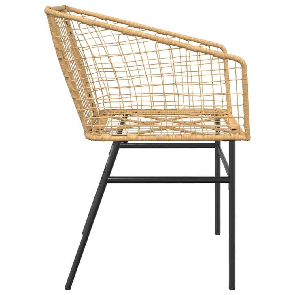 Stylish Brown Poly Rattan Garden Chairs - Set of 2