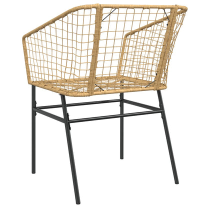 Stylish Brown Poly Rattan Garden Chairs - Set of 2