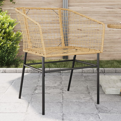 Stylish Brown Poly Rattan Garden Chairs - Set of 2