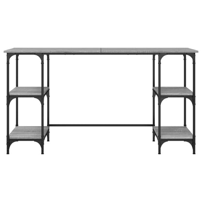 Stylish Grey Sonoma Desk, 140x50x75 cm, Metal & Engineered Wood