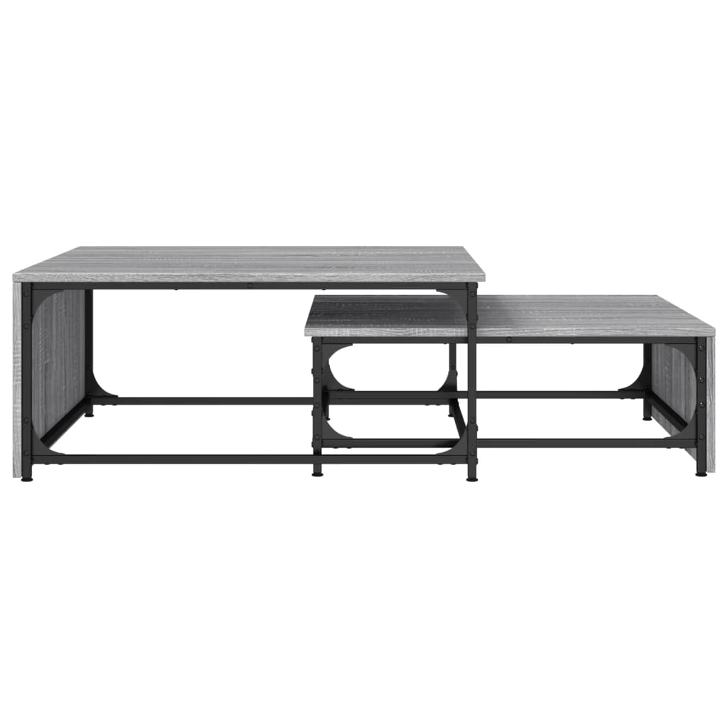 Nesting Coffee Tables 2 pcs Grey Sonoma Engineered Wood and Metal