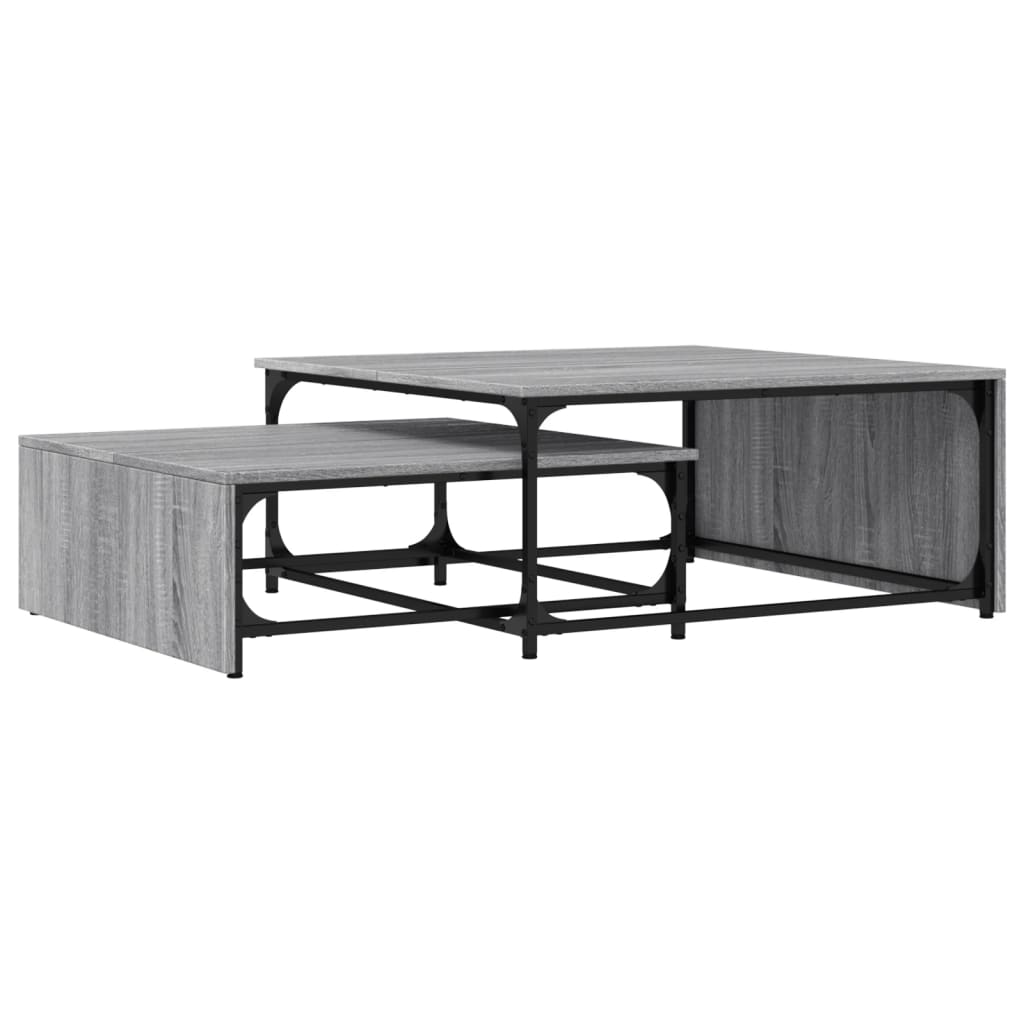 Nesting Coffee Tables 2 pcs Grey Sonoma Engineered Wood and Metal