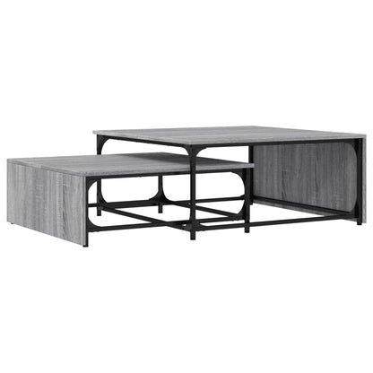 Nesting Coffee Tables 2 pcs Grey Sonoma Engineered Wood and Metal