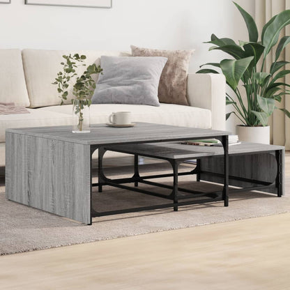Nesting Coffee Tables 2 pcs Grey Sonoma Engineered Wood and Metal