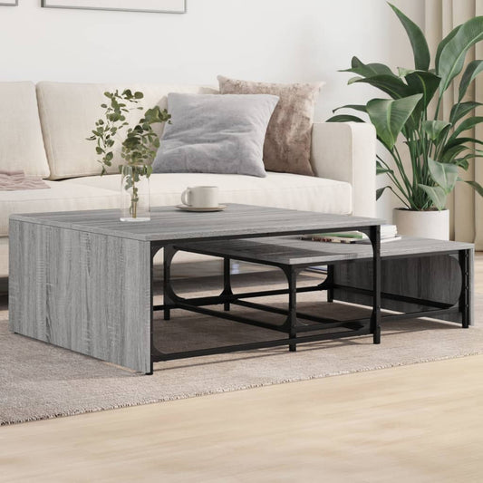 Nesting Coffee Tables 2 pcs Grey Sonoma Engineered Wood and Metal