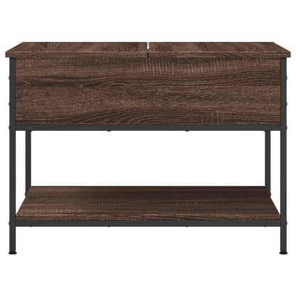 Coffee Table Brown Oak 70x50x50 cm Engineered Wood and Metal