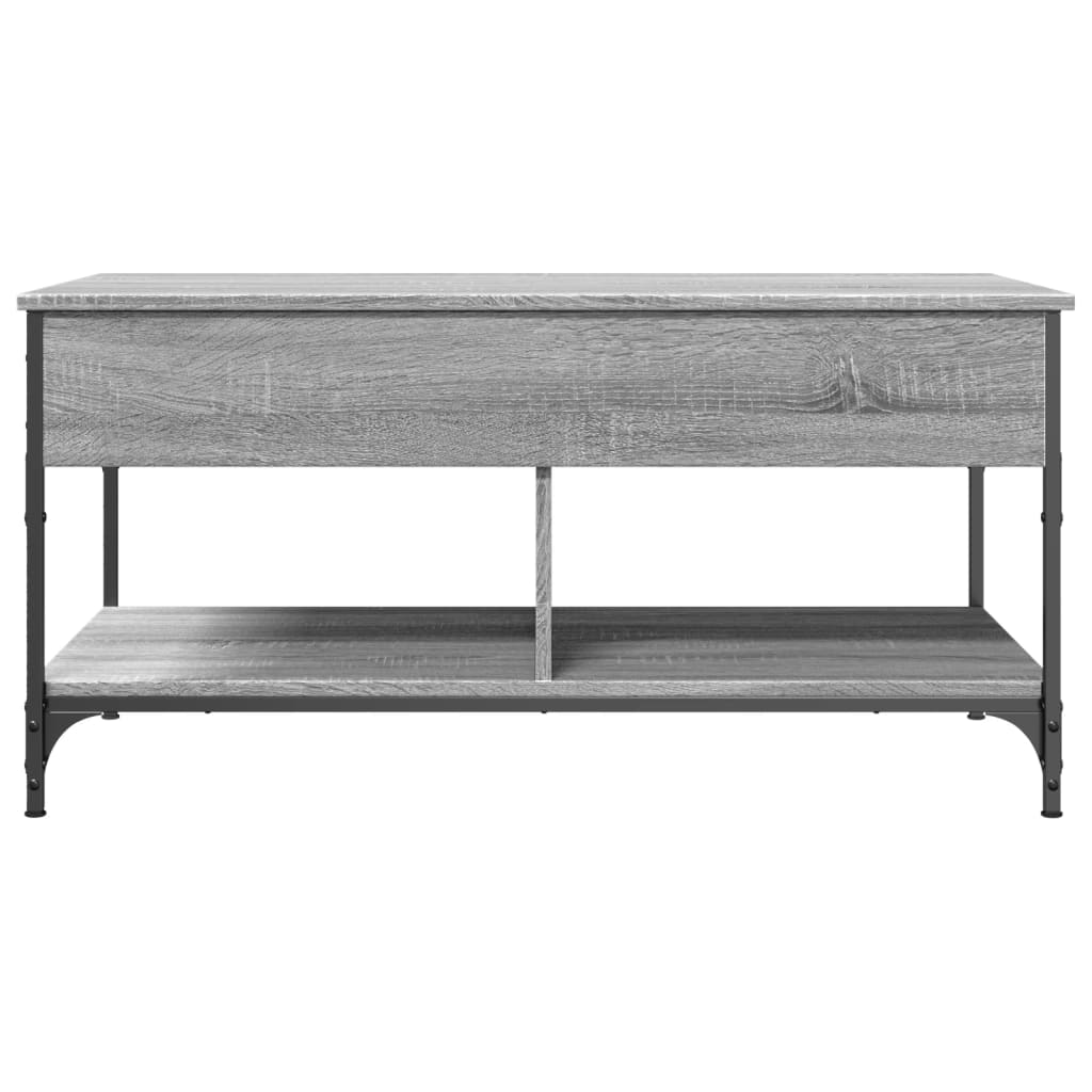 Coffee Table Grey Sonoma 100x50x50 cm Engineered Wood and Metal