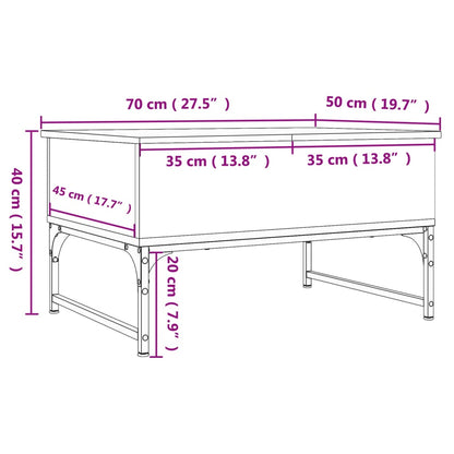 Coffee Table Grey Sonoma 70x50x40 cm Engineered Wood and Metal