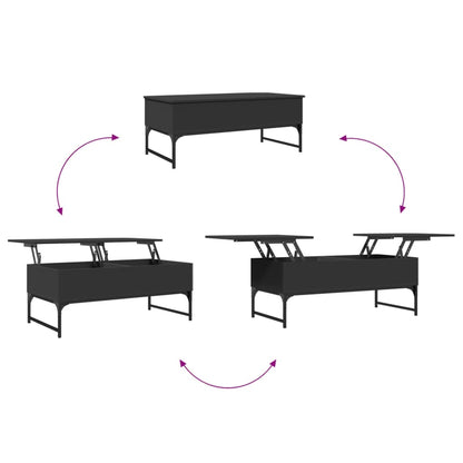 Coffee Table Black 100x50x40 cm Engineered Wood and Metal
