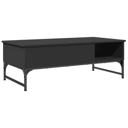 Coffee Table Black 100x50x35 cm Engineered Wood and Metal