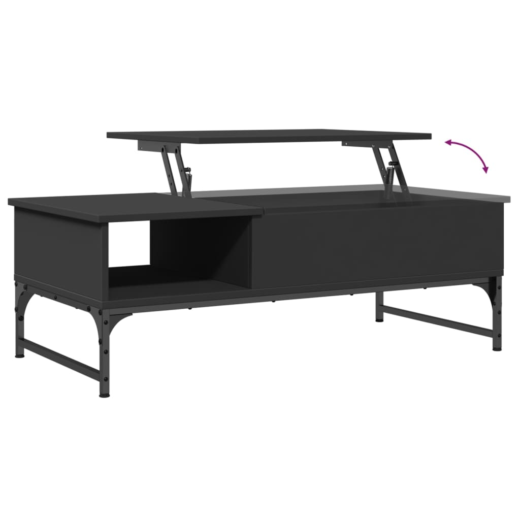 Coffee Table Black 100x50x35 cm Engineered Wood and Metal
