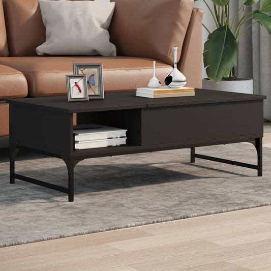Coffee Table Black 100x50x35 cm Engineered Wood and Metal