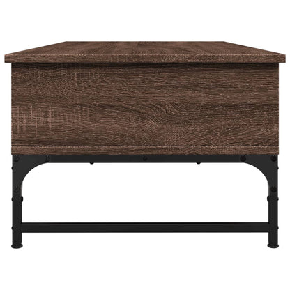 Coffee Table Brown Oak 100x50x35 cm Engineered Wood and Metal