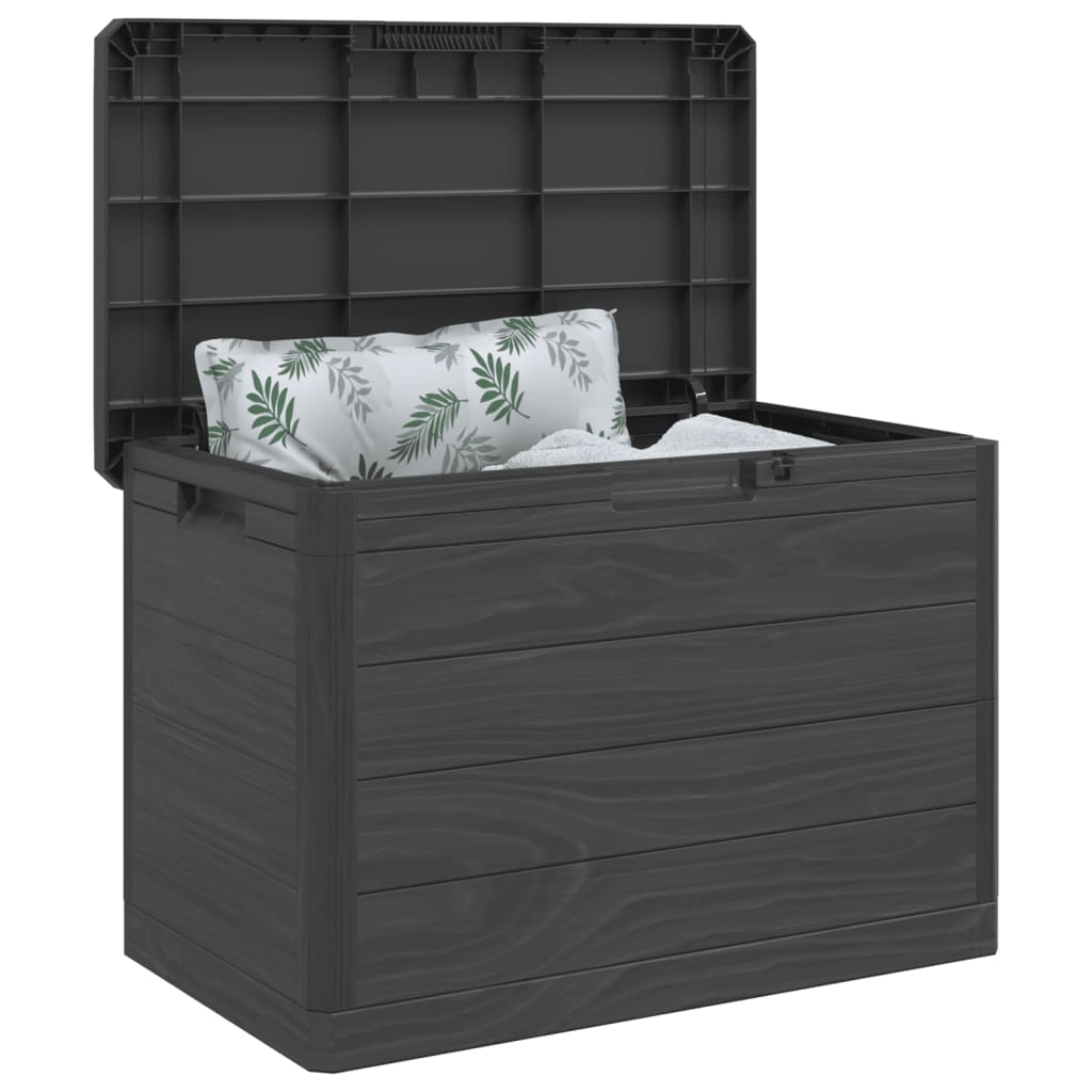 Anthracite Outdoor Cushion Box, 77.5x44.5x53cm, Durable Polypropylene